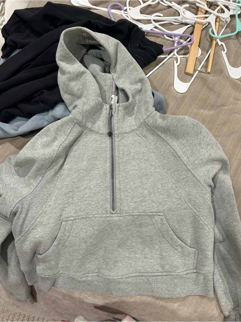 lululemon athletica Light Gray Half-Zip Hoodie